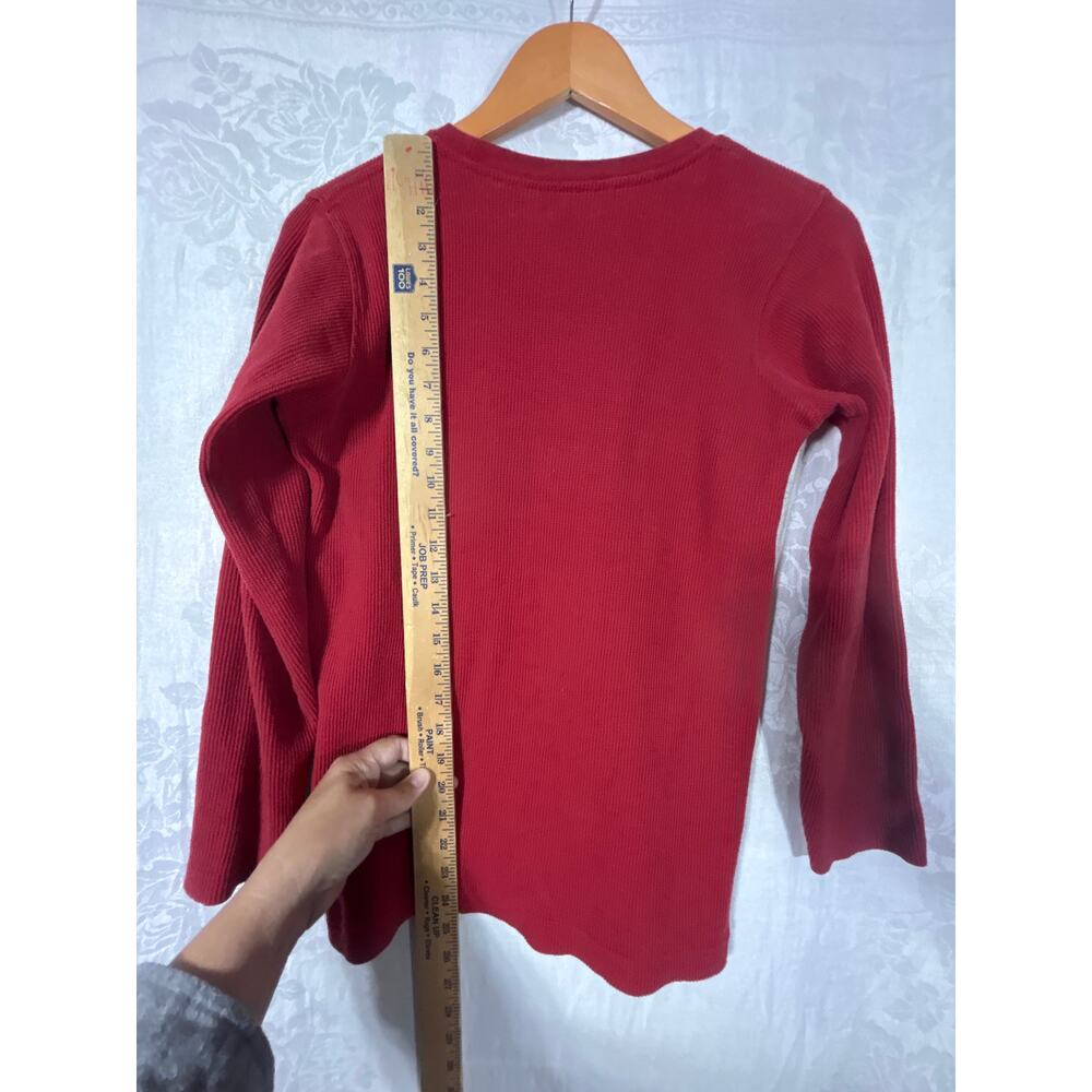 Nike Thermal Long Sleeve T Shirt Large Red Waffle Knit Rainbow Dripping Paint - Picture 7 of 7